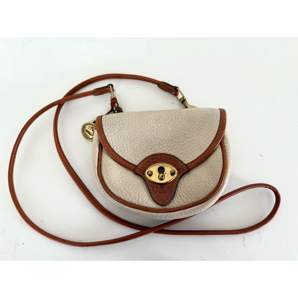 Dooney & Bourke Beige/Tan CAVALRY All-Weather Leather Mini Belt Bag Crossbody